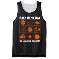 Back In My Day We Had Nine Planets Designs For Scientist Mesh Reversible Basketball Jersey Tank