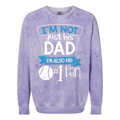 Baseball Im Not Just His Dad Im Also His Fan Gift Colorblast Crewneck Sweatshirt