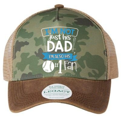 Baseball Im Not Just His Dad Im Also His Fan Gift Legacy Tie Dye Trucker Hat