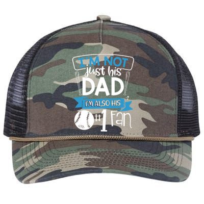 Baseball Im Not Just His Dad Im Also His Fan Gift Retro Rope Trucker Hat Cap