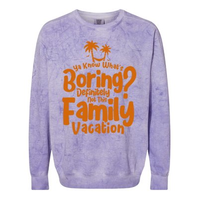 Boring Is Not This Family Vacation Holiday Family Vacation Gift Colorblast Crewneck Sweatshirt