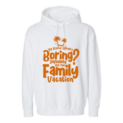 Boring Is Not This Family Vacation Holiday Family Vacation Gift Garment-Dyed Fleece Hoodie