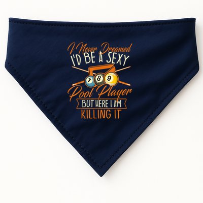 Billiards I Never Dreamed Id Be A Pool Player Snooker Gift USA-Made Doggie Bandana