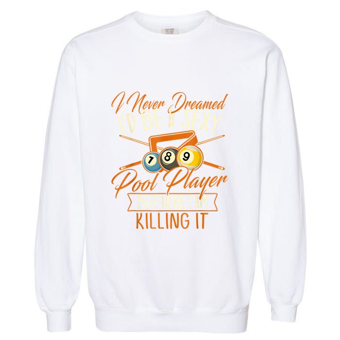 Billiards I Never Dreamed Id Be A Pool Player Snooker Gift Garment-Dyed Sweatshirt