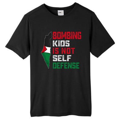 Bombing Is Not Self Defense Palestine Flag Tall Fusion ChromaSoft Performance T-Shirt