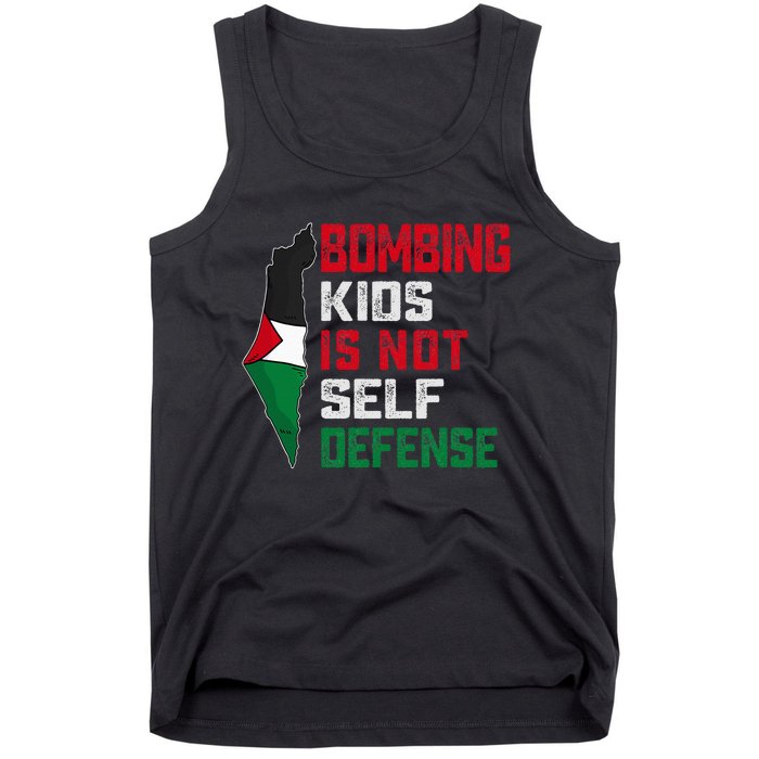 Bombing Is Not Self Defense Palestine Flag Tank Top