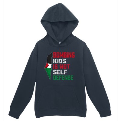 Bombing Is Not Self Defense Palestine Flag Urban Pullover Hoodie