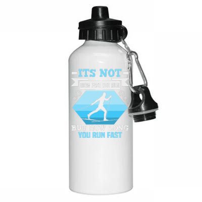 Biathlon It's Not How Fast You Run Cross Country Skier Aluminum Water Bottle 