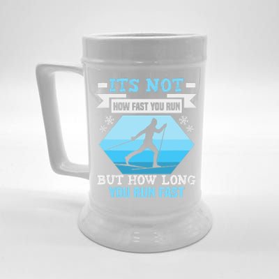 Biathlon It's Not How Fast You Run Cross Country Skier Beer Stein