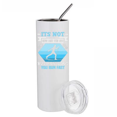 Biathlon It's Not How Fast You Run Cross Country Skier Stainless Steel Tumbler