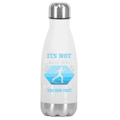 Biathlon It's Not How Fast You Run Cross Country Skier Stainless Steel Insulated Water Bottle