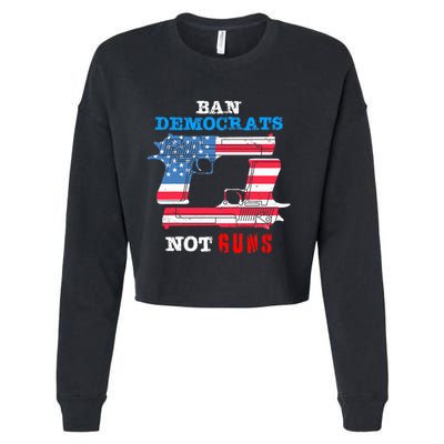 Ban Idiots Not Guns 2nd Amendment Constitution Rights Cropped Pullover Crew