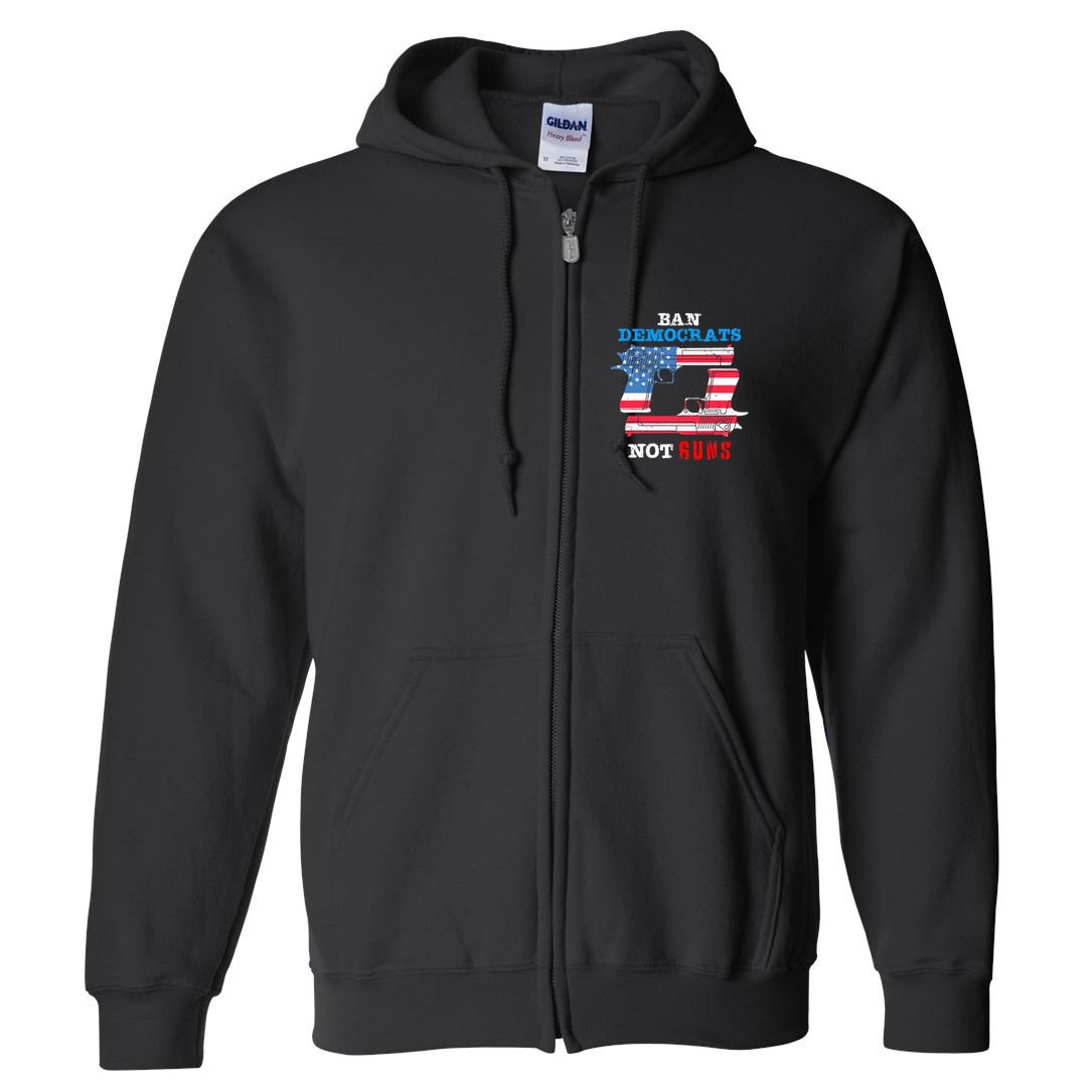 Ban Idiots Not Guns 2nd Amendment Constitution Rights Full Zip Hoodie
