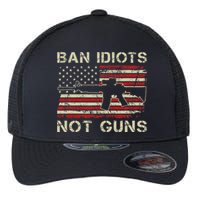 Ban Idiots Not Guns Ar15 Usa Flag 2nd Amendment Funny Gun Flexfit Unipanel Trucker Cap
