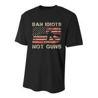 Ban Idiots Not Guns Ar15 Usa Flag 2nd Amendment Funny Gun Youth Performance Sprint T-Shirt