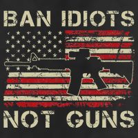 Ban Idiots Not Guns Ar15 Usa Flag 2nd Amendment Funny Gun 25L Jumbo Tote