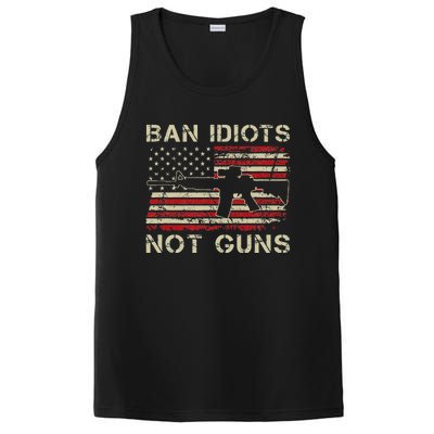 Ban Idiots Not Guns Ar15 Usa Flag 2nd Amendment Funny Gun PosiCharge Competitor Tank