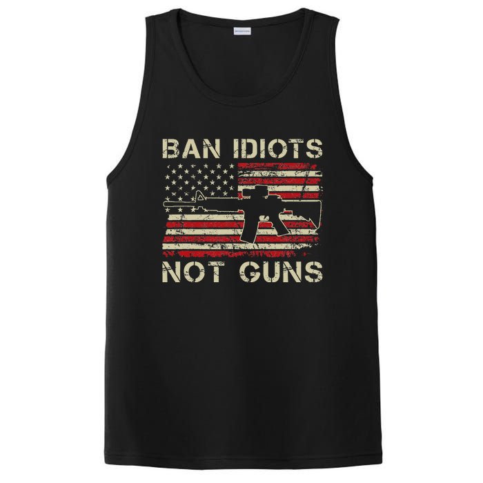 Ban Idiots Not Guns Ar15 Usa Flag 2nd Amendment Funny Gun PosiCharge Competitor Tank