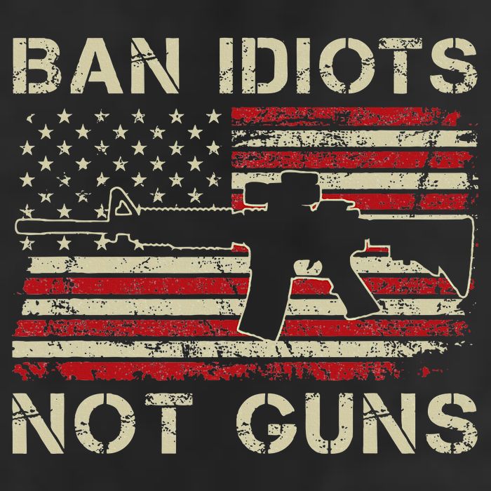 Ban Idiots Not Guns Ar15 Usa Flag 2nd Amendment Funny Gun Golf Towel