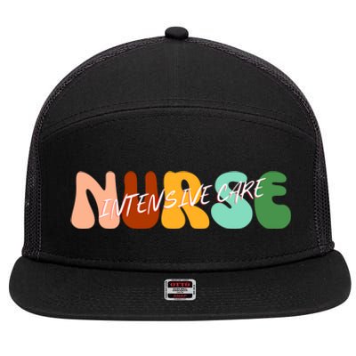 Boho Icu Nurse Gift Intensive Care Nurse For Nurses Cool Gift 7 Panel Mesh Trucker Snapback Hat