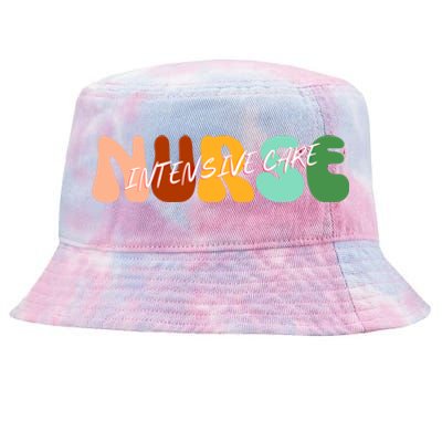 Boho Icu Nurse Gift Intensive Care Nurse For Nurses Cool Gift Tie-Dyed Bucket Hat