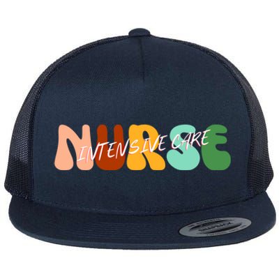 Boho Icu Nurse Gift Intensive Care Nurse For Nurses Cool Gift Flat Bill Trucker Hat