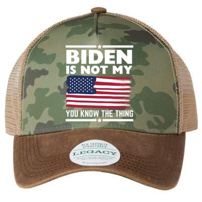 Biden Is Not My You Know The Thing Funny Anti Biden Political Legacy Tie Dye Trucker Hat