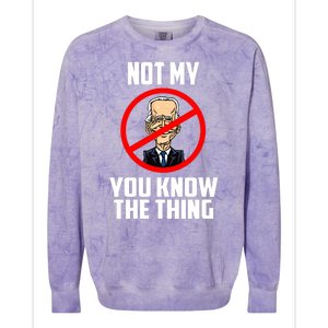 Biden Is Not My... You Know The Thing President Fake Leader Colorblast Crewneck Sweatshirt