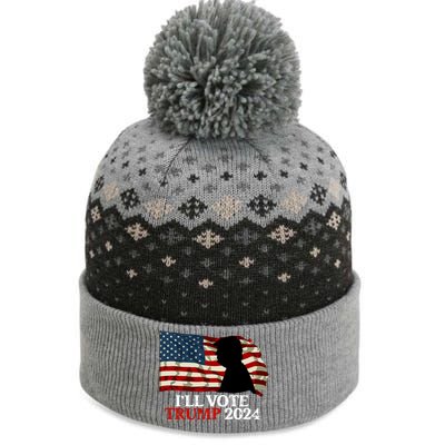 Biden Is Not My President ILl Vote Trump 2024 Gift The Baniff Cuffed Pom Beanie