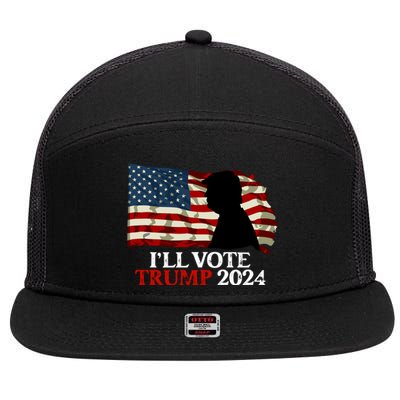 Biden Is Not My President ILl Vote Trump 2024 Gift 7 Panel Mesh Trucker Snapback Hat