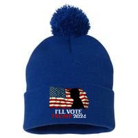 Biden Is Not My President ILl Vote Trump 2024 Gift Pom Pom 12in Knit Beanie