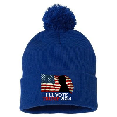 Biden Is Not My President ILl Vote Trump 2024 Gift Pom Pom 12in Knit Beanie