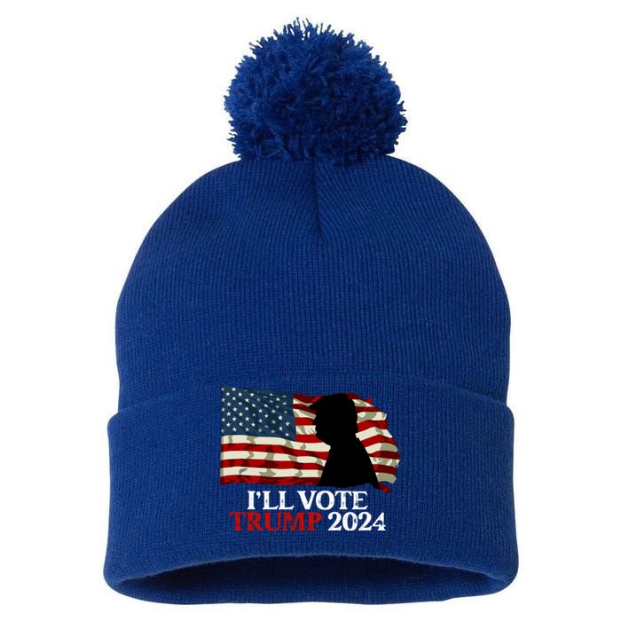 Biden Is Not My President ILl Vote Trump 2024 Gift Pom Pom 12in Knit Beanie