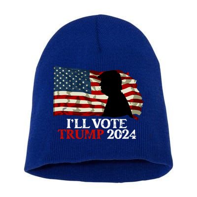 Biden Is Not My President ILl Vote Trump 2024 Gift Short Acrylic Beanie