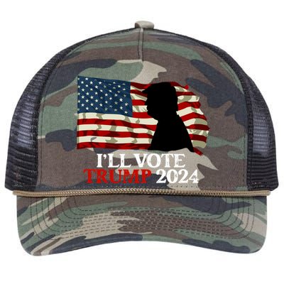 Biden Is Not My President ILl Vote Trump 2024 Gift Retro Rope Trucker Hat Cap