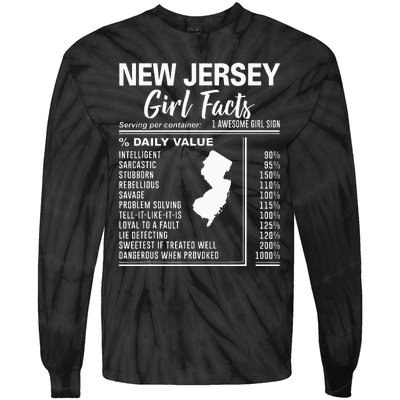 Born In New Jersey New Jersey Girl Facts Tie-Dye Long Sleeve Shirt