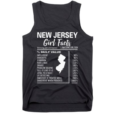 Born In New Jersey New Jersey Girl Facts Tank Top