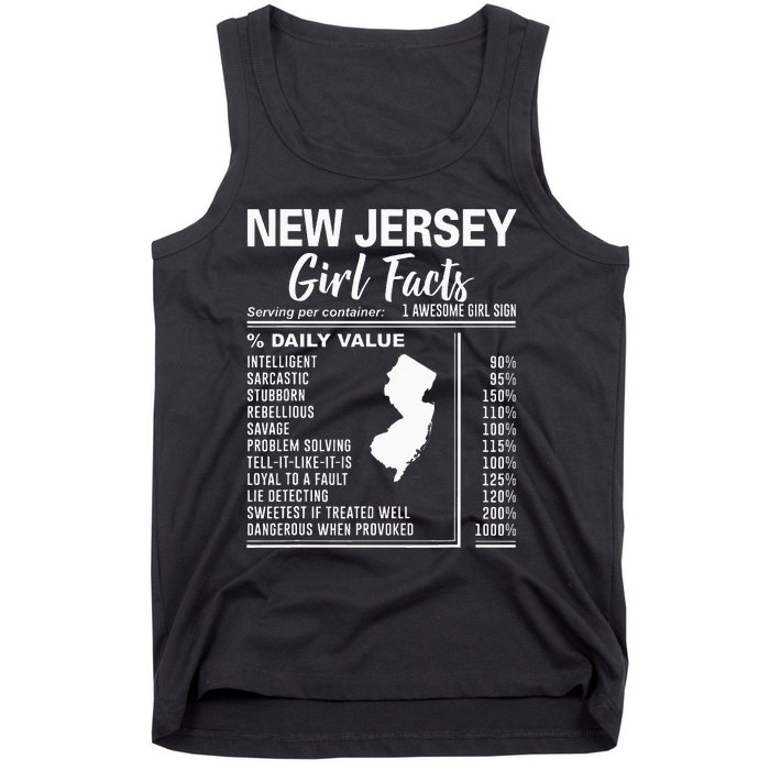 Born In New Jersey New Jersey Girl Facts Tank Top