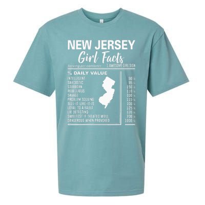 Born In New Jersey New Jersey Girl Facts Sueded Cloud Jersey T-Shirt