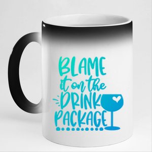 Blame It On The Package Cruise Alcohol Wine Lover Gift 11oz Black Color Changing Mug