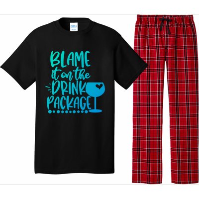 Blame It On The Package Cruise Alcohol Wine Lover Gift Pajama Set