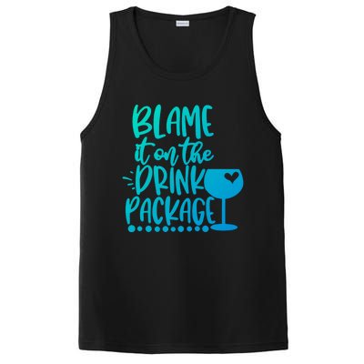 Blame It On The Package Cruise Alcohol Wine Lover Gift PosiCharge Competitor Tank