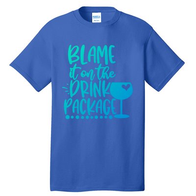 Blame It On The Package Cruise Alcohol Wine Lover Gift Tall T-Shirt