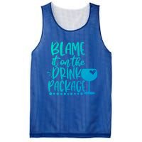 Blame It On The Package Cruise Alcohol Wine Lover Gift Mesh Reversible Basketball Jersey Tank