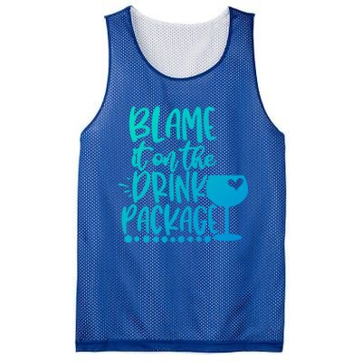 Blame It On The Package Cruise Alcohol Wine Lover Gift Mesh Reversible Basketball Jersey Tank