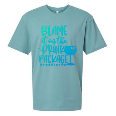 Blame It On The Package Cruise Alcohol Wine Lover Gift Sueded Cloud Jersey T-Shirt