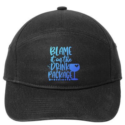 Blame It On The Package Cruise Alcohol Wine Lover Gift 7-Panel Snapback Hat