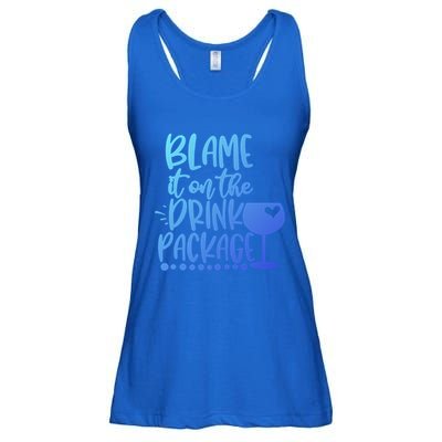 Blame It On The Package Cruise Alcohol Wine Lover Gift Ladies Essential Flowy Tank