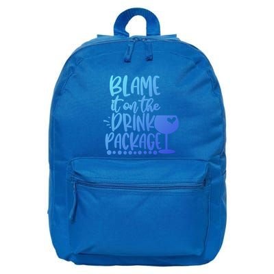 Blame It On The Package Cruise Alcohol Wine Lover Gift 16 in Basic Backpack