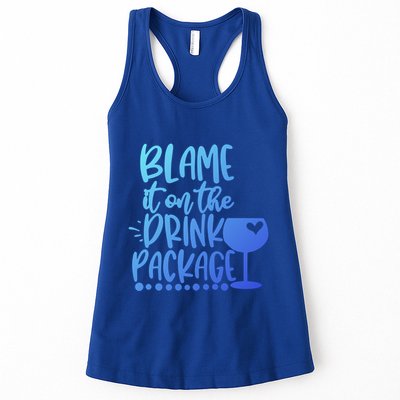 Blame It On The Package Cruise Alcohol Wine Lover Gift Womens Tank Top